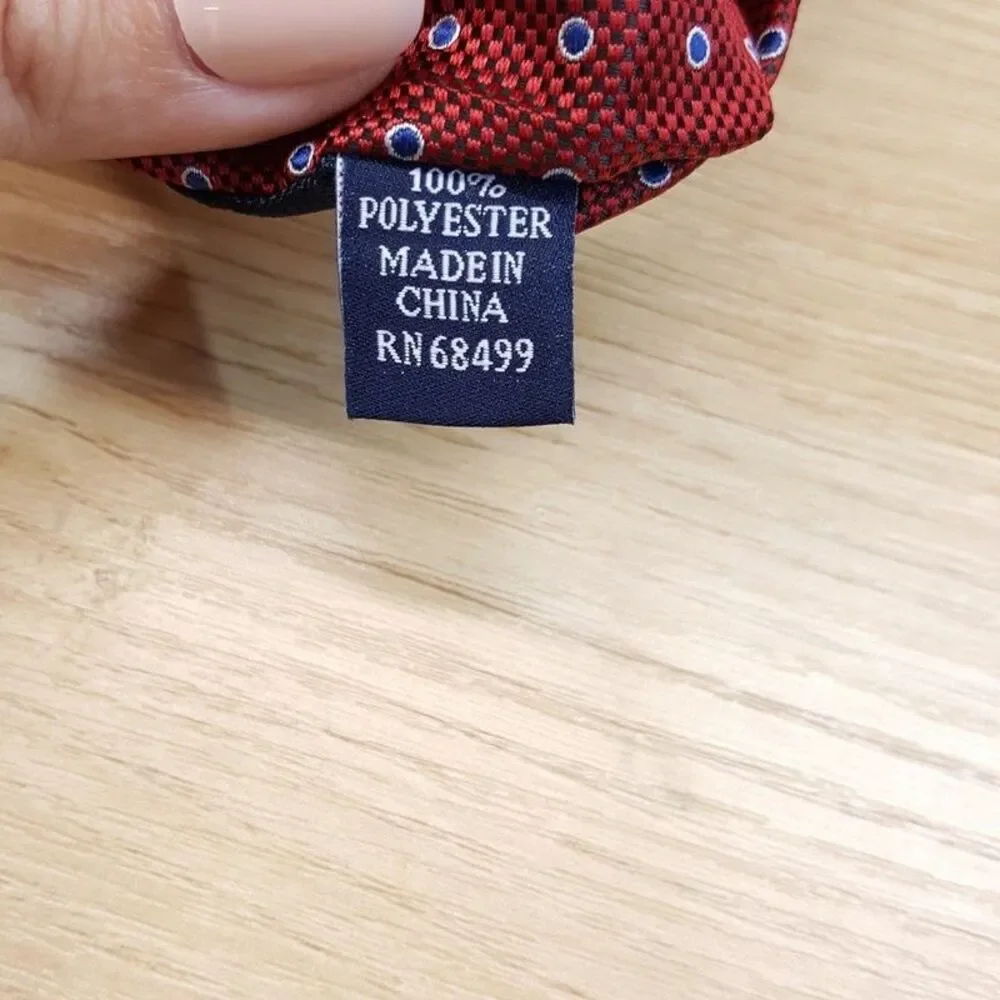 CLUB ROOM Mens Neck Tie Red Micro Check Blue Polka Dot Modern Classic